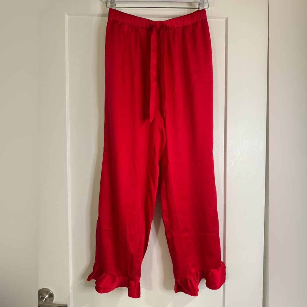 Victoria's Secret satin ruffle pajama pants